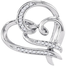 Load image into Gallery viewer, Sparkling Love: 10kt White Gold Diamond Heart Pendant  Top View from Splendid Jewellery