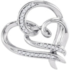 Sparkling Love: 10kt White Gold Diamond Heart Pendant  Top View from Splendid Jewellery