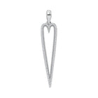 10kt White Gold Diamond Heart Outline Pendant - Symbol of Love and Elegance  Top View from Splendid Jewellery