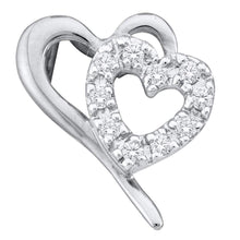 Load image into Gallery viewer, 10kt White Gold Diamond Heart &amp; Love Pendant | Splendid Jewellery  Top View from Splendid Jewellery