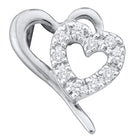 10kt White Gold Diamond Heart & Love Pendant | Splendid Jewellery  Top View from Splendid Jewellery