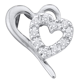 10kt White Gold Diamond Heart & Love Pendant | Splendid Jewellery  Top View from Splendid Jewellery
