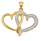 10kt Yellow Gold Diamond Heart & Love Symbol Pendant - A Mesmerizing Expression of Eternal Love  Top View from Splendid Jewellery