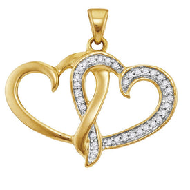 10kt Yellow Gold Diamond Heart & Love Symbol Pendant - A Mesmerizing Expression of Eternal Love  Top View from Splendid Jewellery