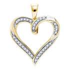 10kt Yellow Gold Diamond Heart & Love Symbol Pendant - A Timeless Expression of Love and Elegance  Top View from Splendid Jewellery