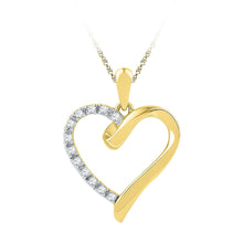 Load image into Gallery viewer, Captivating Love &amp; Sparkle Diamond Pendant | 10kt Yellow Gold 1/20 Cttw  Top View from Splendid Jewellery