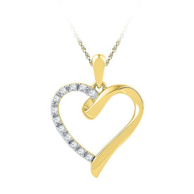 Captivating Love & Sparkle Diamond Pendant | 10kt Yellow Gold 1/20 Cttw  Top View from Splendid Jewellery