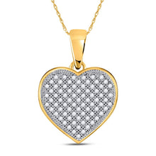 Load image into Gallery viewer, Radiant Love: 10kt Yellow Gold Diamond Heart Pendant  Top View from Splendid Jewellery