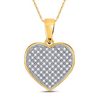 Radiant Love: 10kt Yellow Gold Diamond Heart Pendant  Top View from Splendid Jewellery