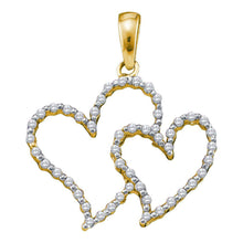 Load image into Gallery viewer, 10kt Yellow Gold Diamond Heart &amp; Love Symbol Pendant  Top View from Splendid Jewellery