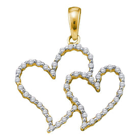 10kt Yellow Gold Diamond Heart & Love Symbol Pendant  Top View from Splendid Jewellery
