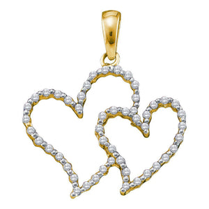 Diamond Heart & Love Symbol Pendant | 10kt Yellow Gold Womens Round Diamond Heart Pendant 1/6 Cttw | Splendid Jewellery GND