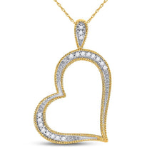 Load image into Gallery viewer, Radiant Love: 10kt Yellow Gold Diamond Heart Pendant  Top View from Splendid Jewellery