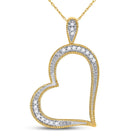 Radiant Love: 10kt Yellow Gold Diamond Heart Pendant  Top View from Splendid Jewellery