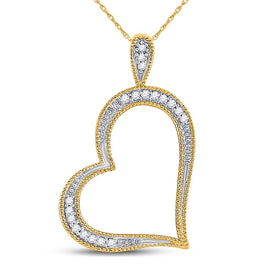 Radiant Love: 10kt Yellow Gold Diamond Heart Pendant  Top View from Splendid Jewellery