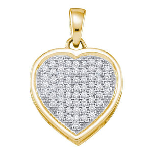 Diamond Heart & Love Symbol Pendant | 10kt Yellow Gold Womens Round Diamond Small Simple Heart Pendant 1/5 Cttw | Splendid Jewellery GND