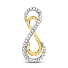 Load image into Gallery viewer, 10kt Yellow Gold Diamond Double Infinity Love Pendant  Top View from Splendid Jewellery