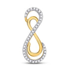 10kt Yellow Gold Diamond Double Infinity Love Pendant  Top View from Splendid Jewellery