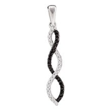 Load image into Gallery viewer, 14kt White Gold Black Diamond Infinity Heart Pendant | Splendid Jewellery  Top View from Splendid Jewellery