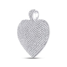 Load image into Gallery viewer, 14kt White Gold Diamond Heart of Devotion Pendant - Side View