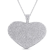 Load image into Gallery viewer, 14kt White Gold Diamond Heart of Devotion Pendant - Top View