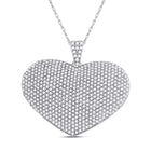 14kt White Gold Diamond Heart of Devotion Pendant - Top View