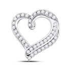 Radiant Love: 14kt White Gold Diamond Heart Pendant - Top View