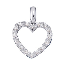 Load image into Gallery viewer, 14kt White Gold Diamond Heart Pendant - A Symbol of Eternal Love  Top View from Splendid Jewellery