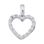 14kt White Gold Diamond Heart Pendant - A Symbol of Eternal Love  Top View from Splendid Jewellery