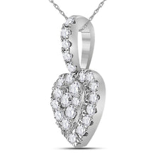 Load image into Gallery viewer, 14kt White Gold Diamond Heart &amp; Love Symbol Pendant - Side View
