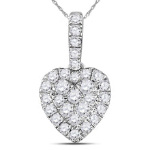 Load image into Gallery viewer, 14kt White Gold Diamond Heart &amp; Love Symbol Pendant - Top View