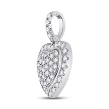 Load image into Gallery viewer, 14kt White Gold Diamond Heart Pendant - A Symbol of Eternal Love and Brilliance - Side View