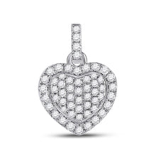 Load image into Gallery viewer, 14kt White Gold Diamond Heart Pendant - A Symbol of Eternal Love and Brilliance - Top View
