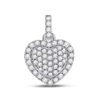 14kt White Gold Diamond Heart Pendant - A Symbol of Eternal Love and Brilliance - Top View