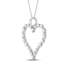 Load image into Gallery viewer, Radiant Love: 14kt White Gold Diamond Heart Pendant - Side View