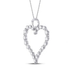 Radiant Love: 14kt White Gold Diamond Heart Pendant - Side View
