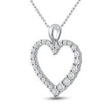 Load image into Gallery viewer, 14kt White Gold Diamond Heart Pendant: A Symbol of Eternal Love - Side View