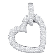 Load image into Gallery viewer, Radiant Love: 14kt White Gold Diamond Heart Pendant  Top View from Splendid Jewellery