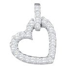 Radiant Love: 14kt White Gold Diamond Heart Pendant  Top View from Splendid Jewellery