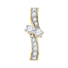 Load image into Gallery viewer, 14kt Yellow Gold Diamond Heart &amp; Love Symbol Pendant - Eternal Love Collection  Top View from Splendid Jewellery