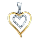 Radiant Love: Sterling Silver Diamond Double Heart Pendant  Top View from Splendid Jewellery