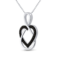 Load image into Gallery viewer, Enchanting Sterling Silver Black Diamond Heart Pendant  Side View from Splendid Jewellery