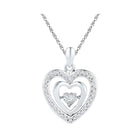 Enchanting Diamond Heartbeat Pendant | Sterling Silver Womens Round Diamond Heart Moving Twinkle Pendant 1/10 Cttw | Splendid Jewellery  Top View from Splendid Jewellery