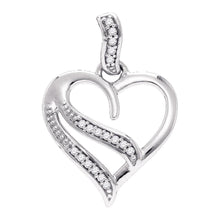 Load image into Gallery viewer, Enchanting Diamond Heart of Love Pendant | Sterling Silver Womens Round Diamond Heart Pendant 1/20 Cttw | Splendid Jewellery  Top View from Splendid Jewellery