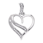 Enchanting Diamond Heart of Love Pendant | Sterling Silver Womens Round Diamond Heart Pendant 1/20 Cttw | Splendid Jewellery  Top View from Splendid Jewellery