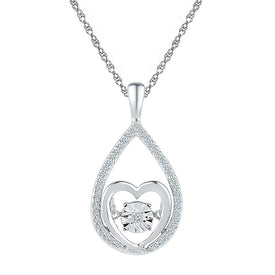 Twinkling Love Diamond Heart Pendant  Top View from Splendid Jewellery