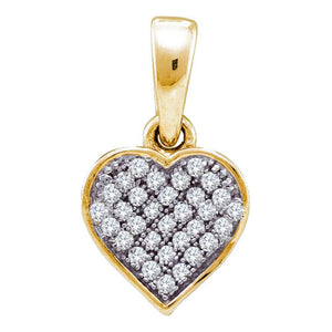 Diamond Heart & Love Symbol Pendant | Yellow-tone Sterling Silver Womens Round Diamond Heart Pendant 1/10 Cttw | Splendid Jewellery GND