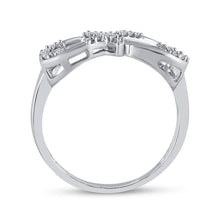 Load image into Gallery viewer, Eternal Love Diamond Heart Ring Side 2 view from the 10Kt White Gold Womens Round Diamond Cross Infinity Ring 1 10 Cttwpin228072 collection by Splendid Jewellery