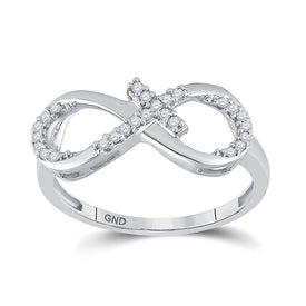 Eternal Love Diamond Heart Ring Top view from the 10Kt White Gold Womens Round Diamond Cross Infinity Ring 1 10 Cttwpin228072 collection by Splendid Jewellery