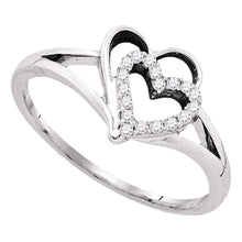 Load image into Gallery viewer, Captivating Love&#39;s Embrace Diamond Heart Ring Top View from Splendid Jewellery